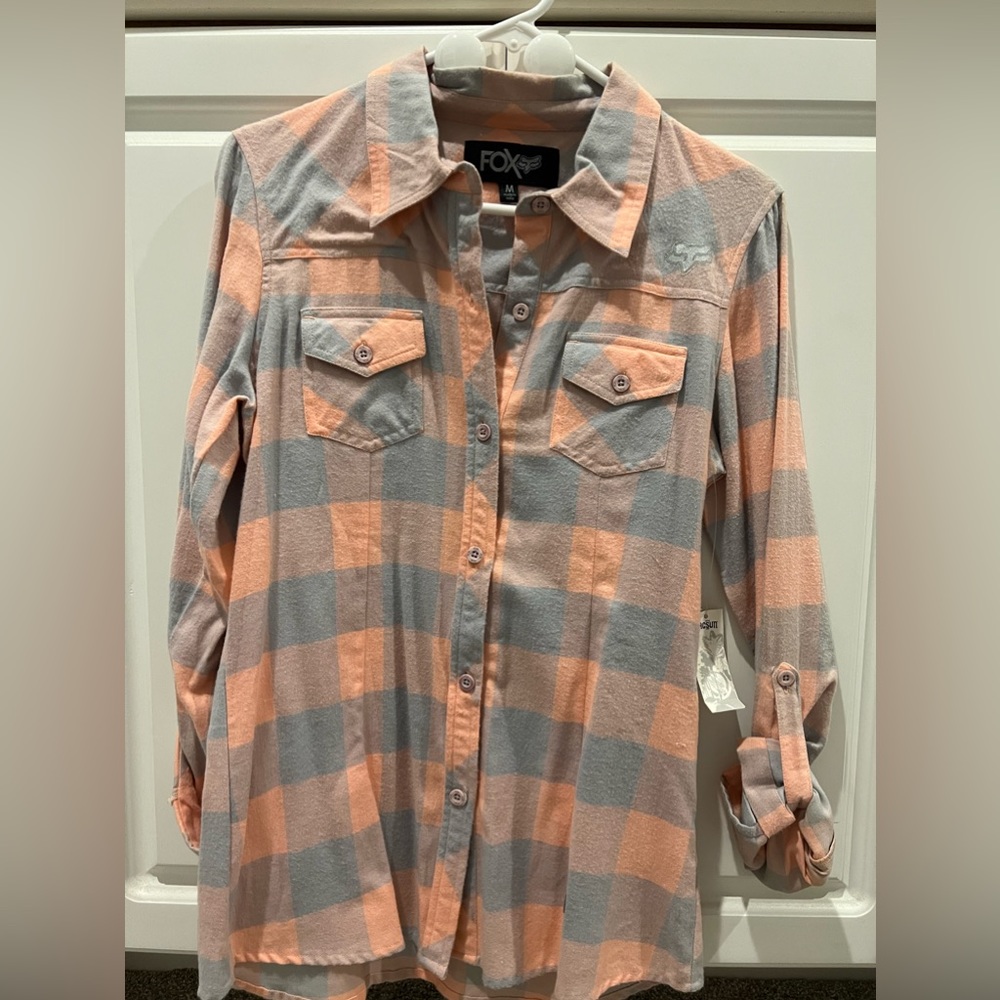 FOX Flannel Neon pink gray